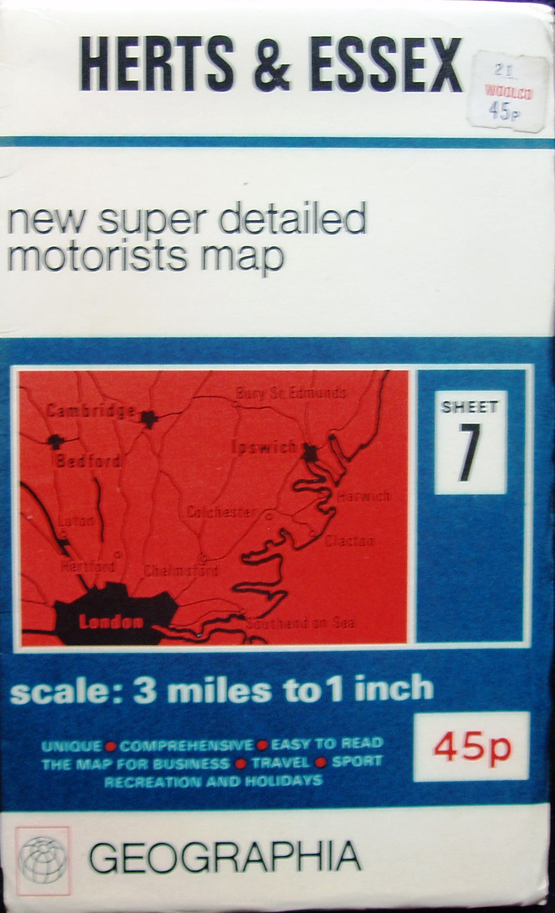 Herts & Essex 3 Miles to an Inch, 1974, cover